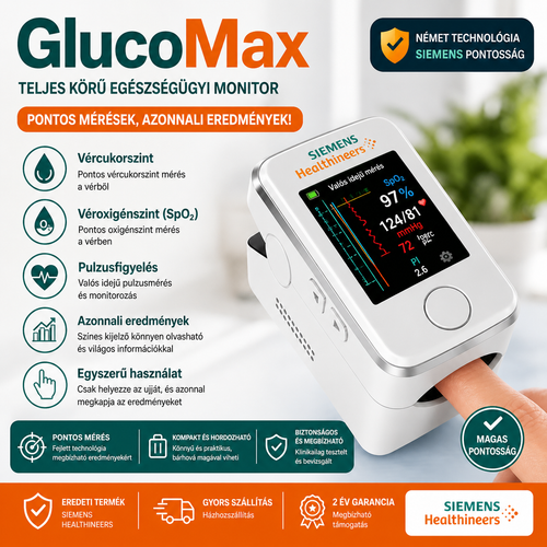 GlucoMax – Tűszúrás nélküli vércukorszint-mérés | gyors, egyszerű és pontos ✅ — 99,9% pontossággal