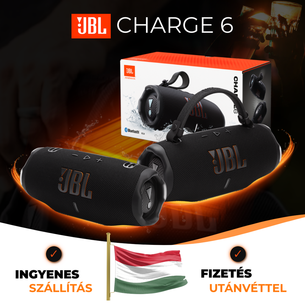 JBL Charge 6 fekete, Hordozható hangszóró